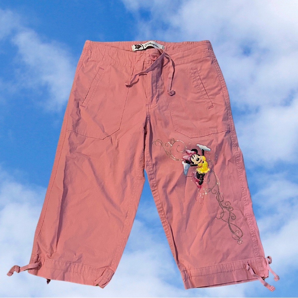 Disney Y2K Minnie Mouse Pink Capris with Ties Size 2